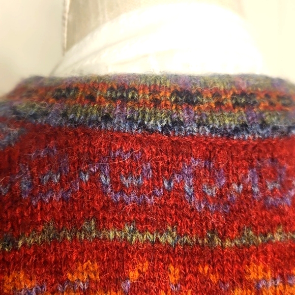 Vintage Carroll Reed Nordic Toggle button-down chunky cardigan sweater - Picture 6 of 11